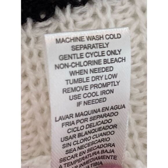 FULL CIRCLE TRENDS 1X 2-WAY WHITE/Black Stripe LONG SLEEVE SWEATER - Picture 9 of 10